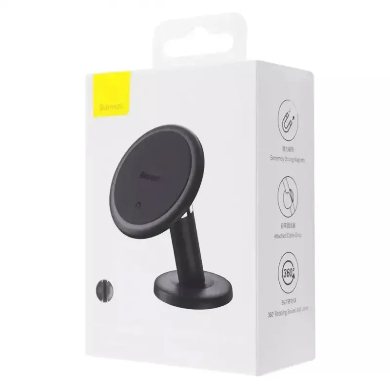 Держатель в машину Baseus C01 Magnetic Stick-on (black) фото