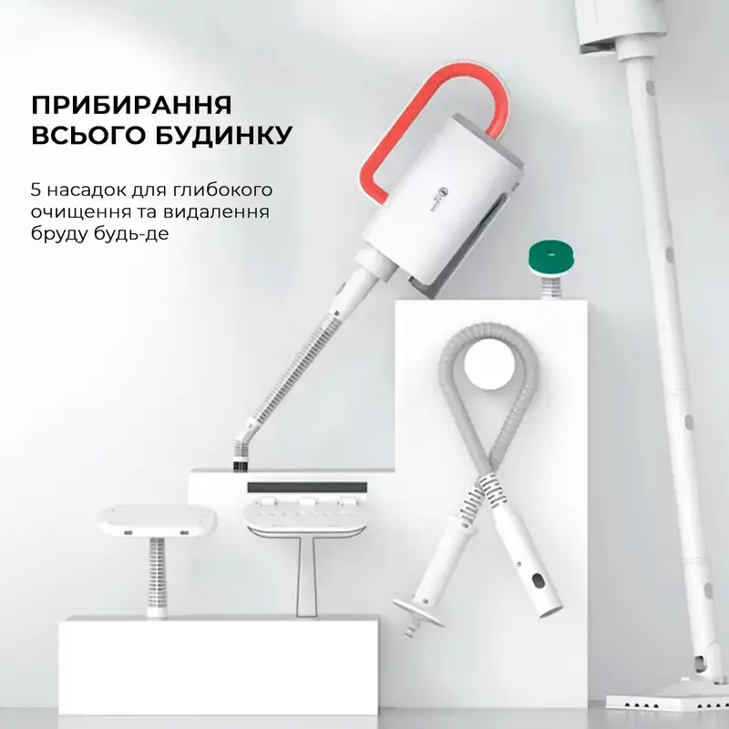 Паровая швабра 5 в 1 Deerma Multi-function Steam Cleaner 1600W (White) DEM-ZQ610 фото