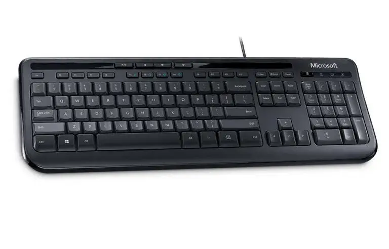 Клавiатура Microsoft Wired Keyboard 600 (Black) ANB-00018 - фото - №1