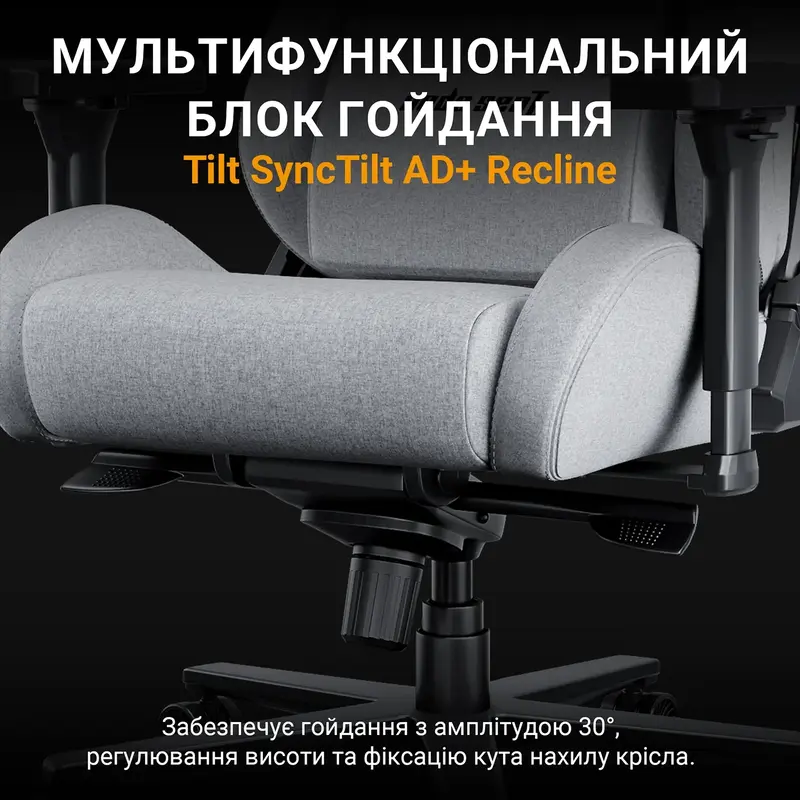 Ігрове крісло Anda Seat Kaiser 2 Pro Size XL Gray Linen Fabric (AD12YXL-17-G-F-G01) фото
