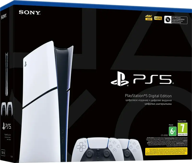 Ігрова консоль Sony PlayStation 5 Slim Digital Edition (2 геймпади Dualsense) фото