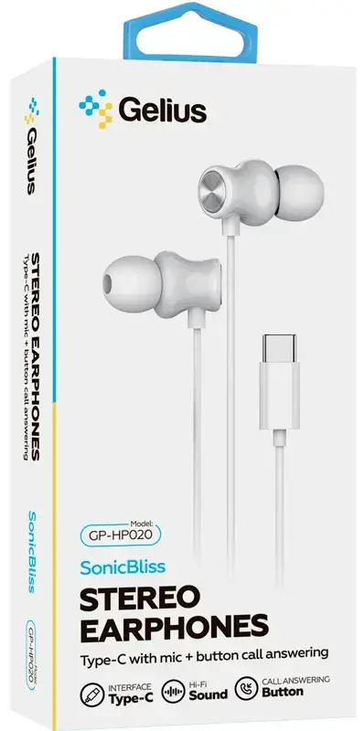 Наушники Gelius SonicBliss GP-HP020 White (Type-C) - фото - №3