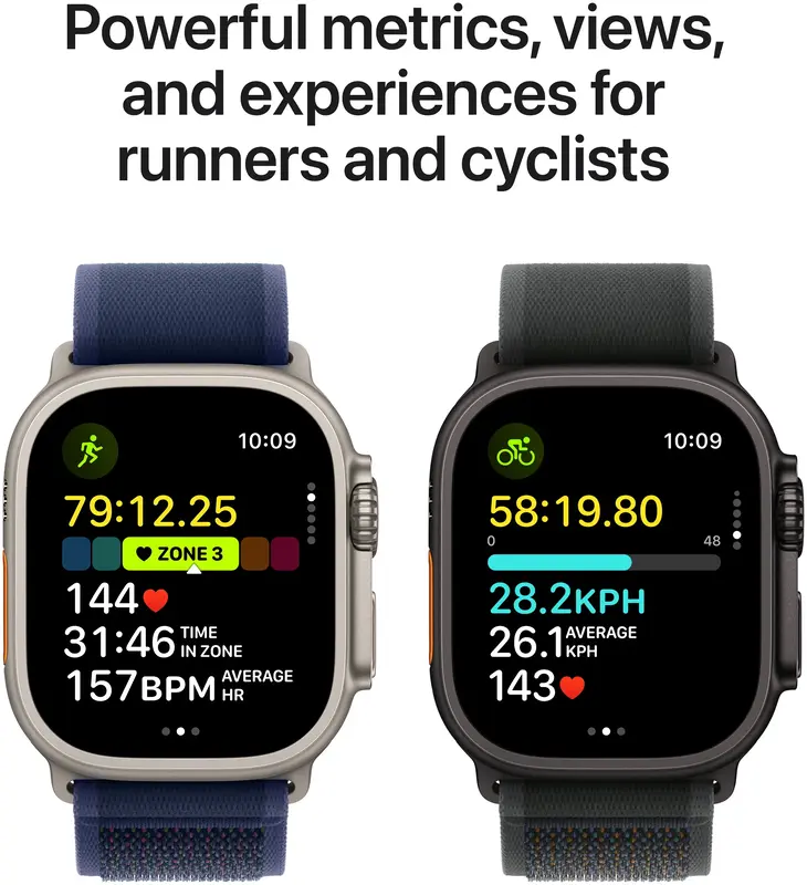 Apple Watch Ultra 2 GPS + Cellular, 49mm Natural Titanium Case with Blue Trail Loop - M/L фото