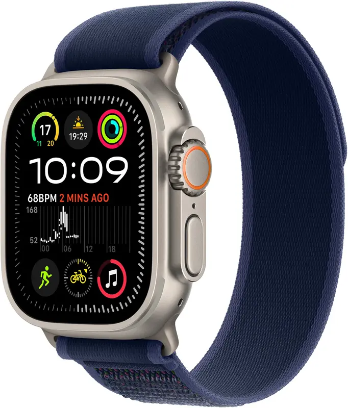 Apple Watch Ultra 2 GPS + Cellular, 49mm Natural Titanium Case with Blue Trail Loop - M/L фото