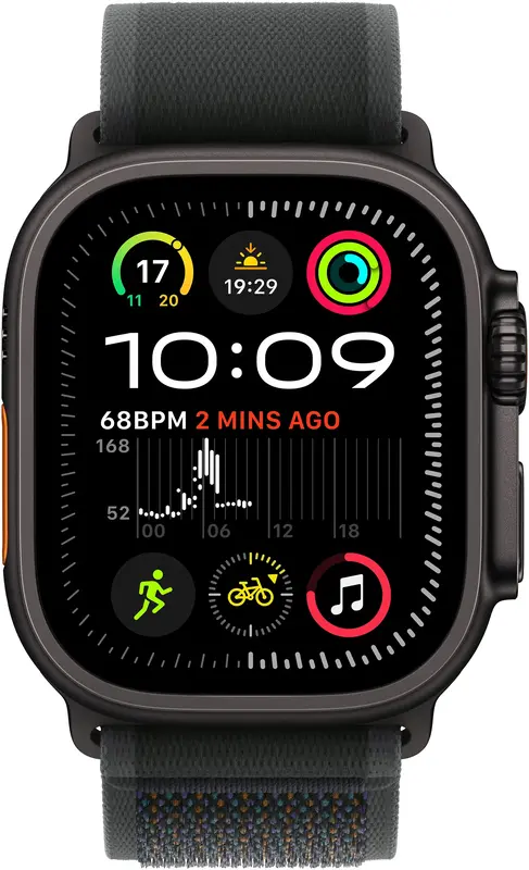 Apple Watch Ultra 2 49mm Black Titanium Case with Black Trail Loop - M/L фото