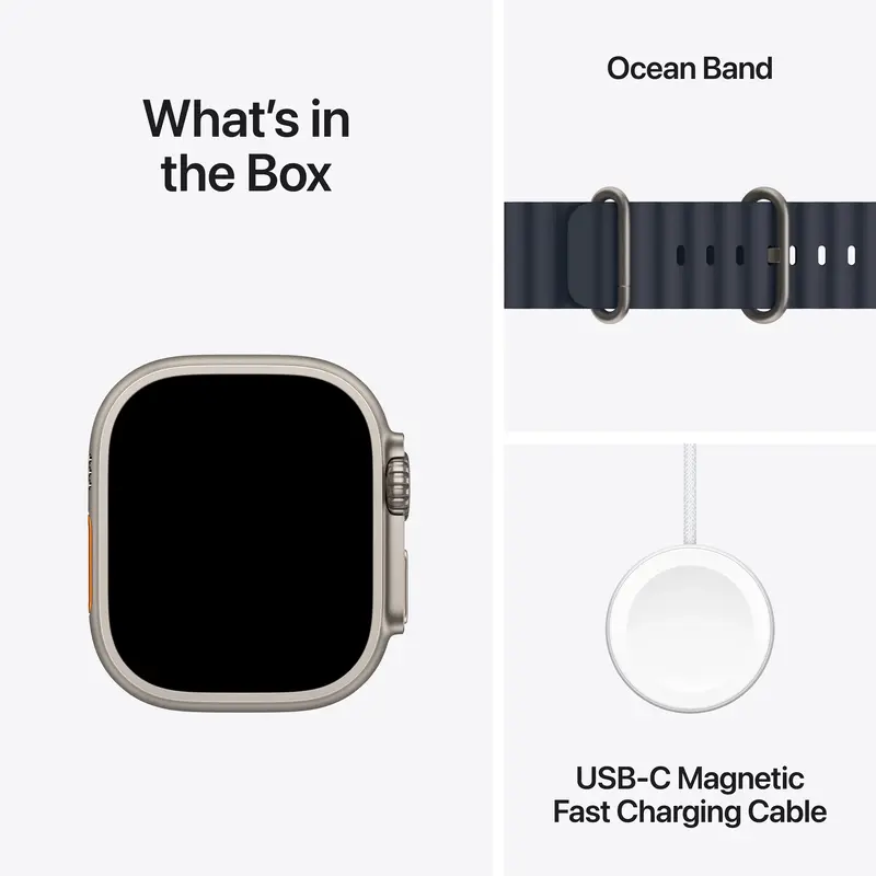 Apple Watch Ultra 2 49mm Natural Titanium Case with Navy Ocean Band фото