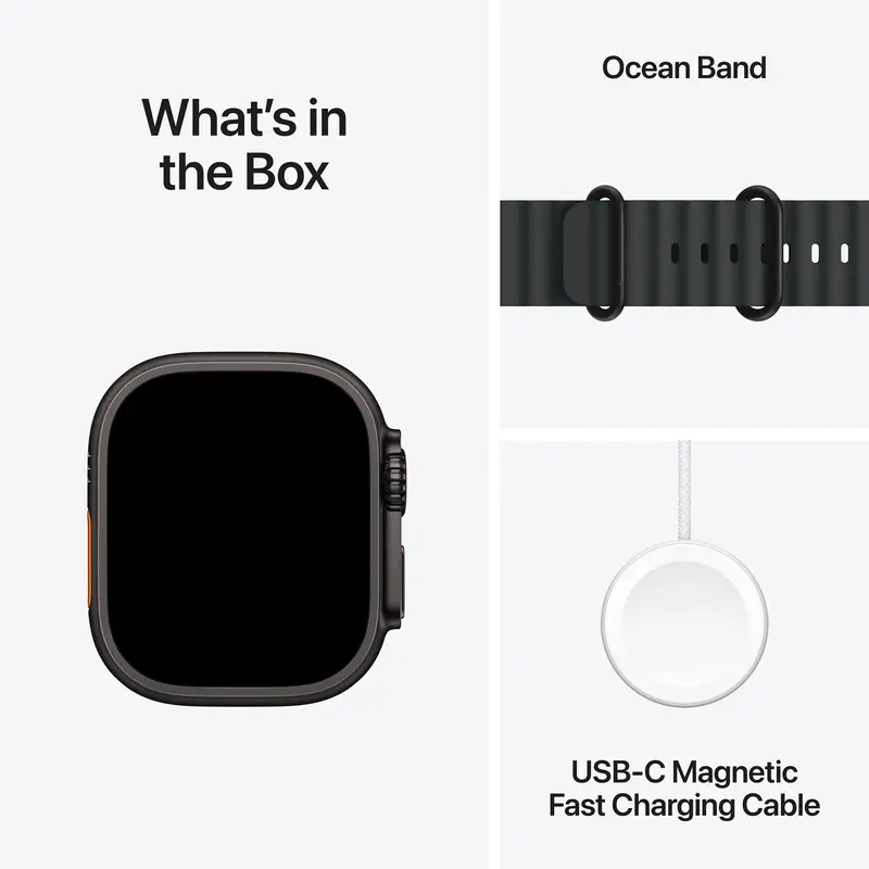 Apple Watch Ultra 2 49mm Black Titanium Case with Black Ocean Band фото
