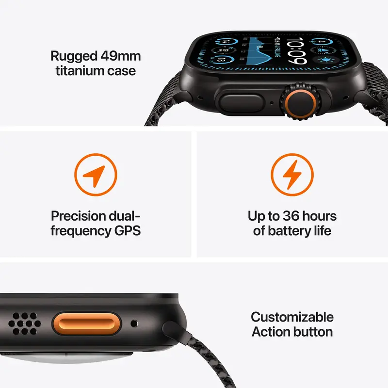 Apple Watch Ultra 2 49mm Black Titanium Case with Black Ocean Band фото