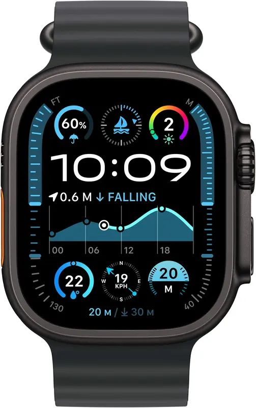 Apple Watch Ultra 2 49mm Black Titanium Case with Black Ocean Band фото