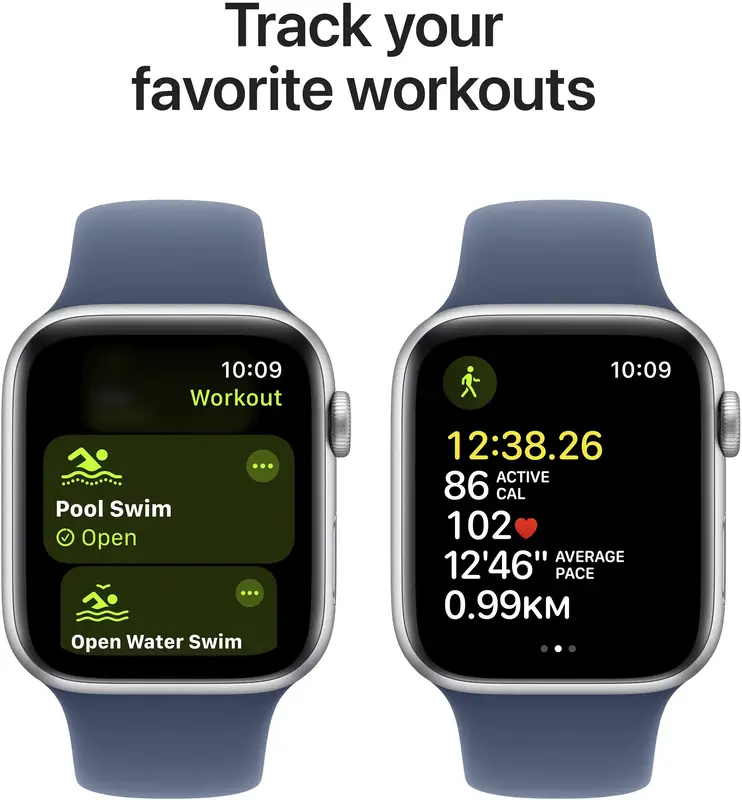 Apple Watch SE 40mm Silver Aluminium Case with Denim Sport Band - M/L фото