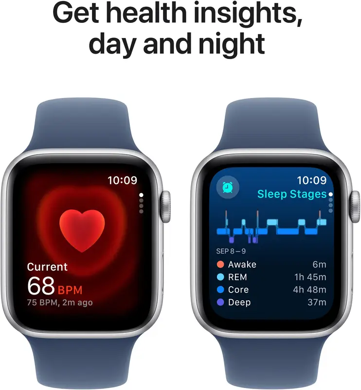 Apple Watch SE 40mm Silver Aluminium Case with Denim Sport Band - M/L фото