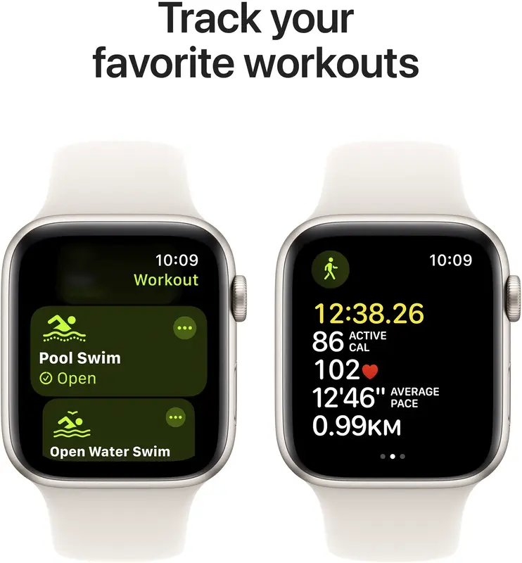 Apple Watch SE 44mm Starlight Aluminium Case with Starlight Sport Band - M/L фото