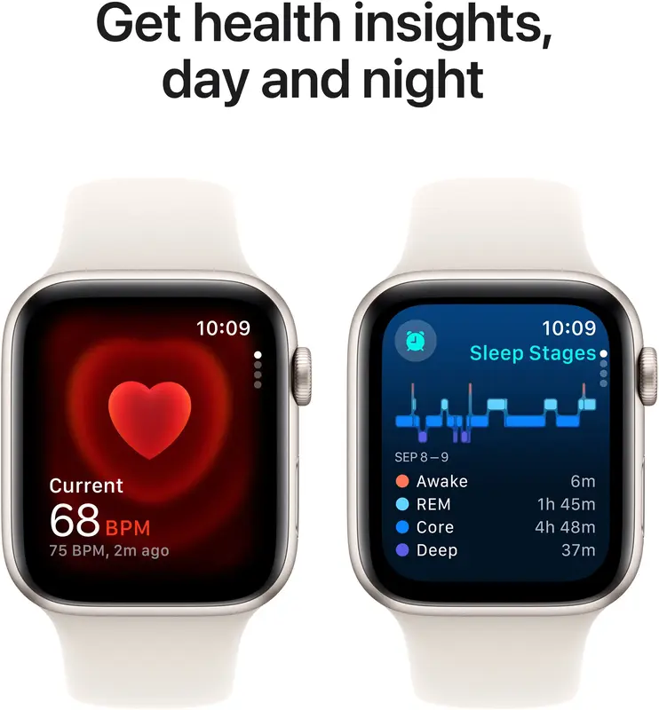 Apple Watch SE 44mm Starlight Aluminium Case with Starlight Sport Band - M/L фото