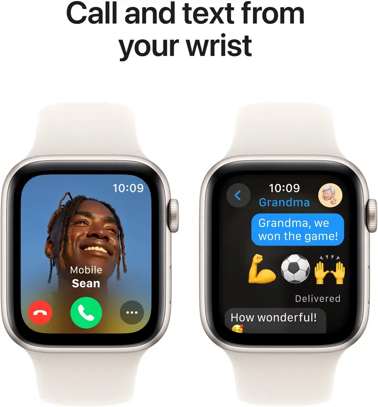 Apple Watch SE 44mm Starlight Aluminium Case with Starlight Sport Band - M/L фото