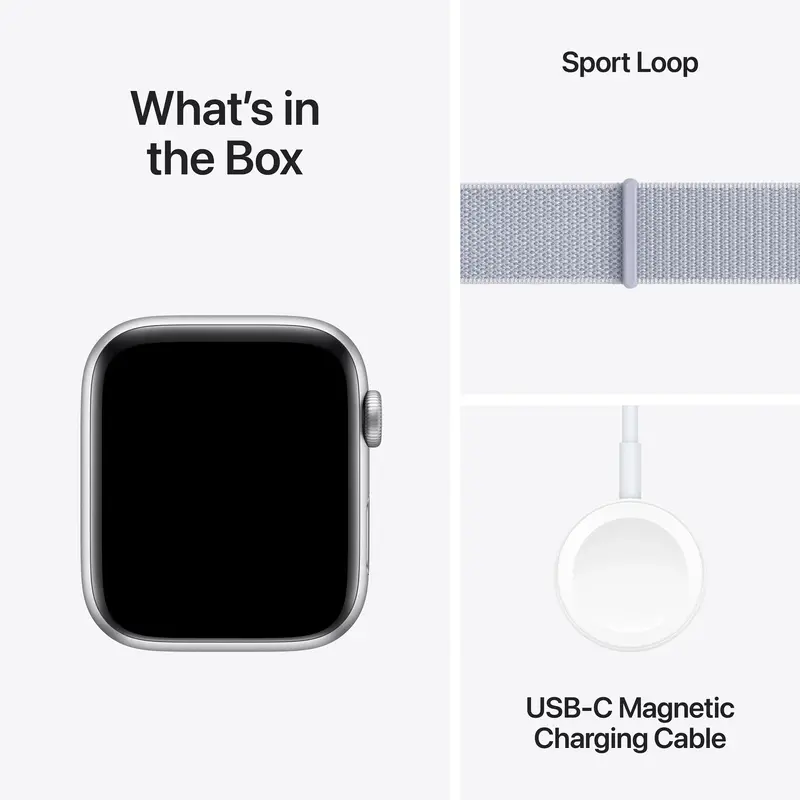 Apple Watch SE 40mm Silver Aluminium Case with Blue Cloud Sport Loop фото