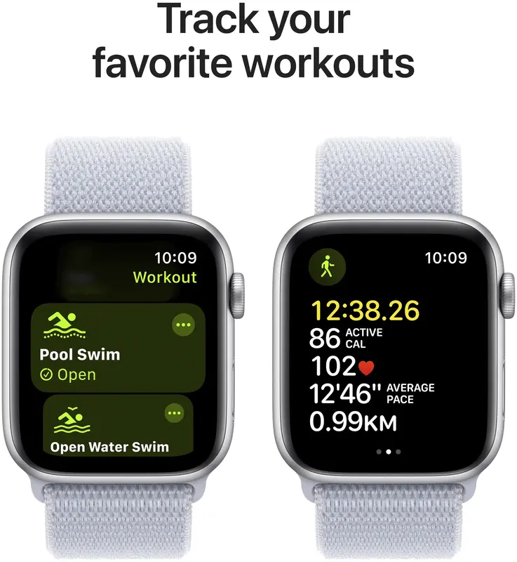 Apple Watch SE 40mm Silver Aluminium Case with Blue Cloud Sport Loop фото