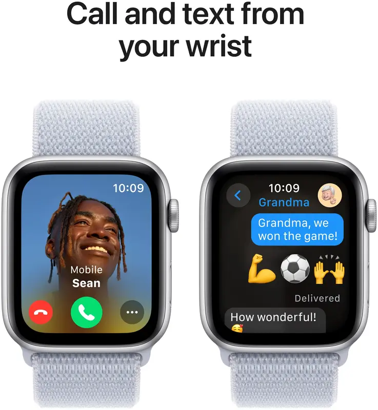 Apple Watch SE 40mm Silver Aluminium Case with Blue Cloud Sport Loop фото