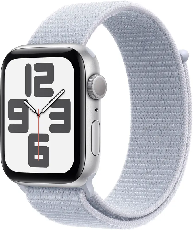 Apple Watch SE 44mm Silver Aluminium Case with Blue Cloud Sport Loop фото