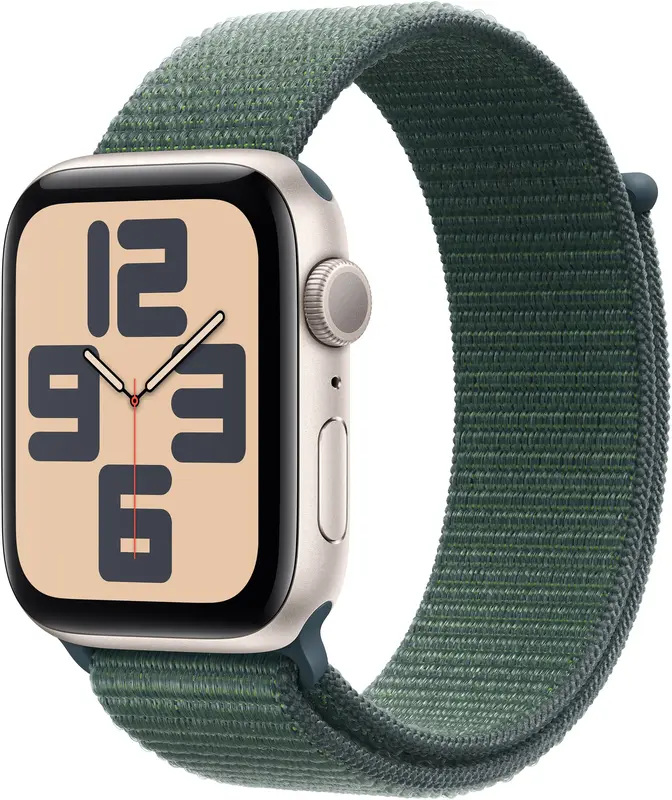 Apple Watch SE 40mm Starlight Aluminium Case with Lake Green Sport Loop фото