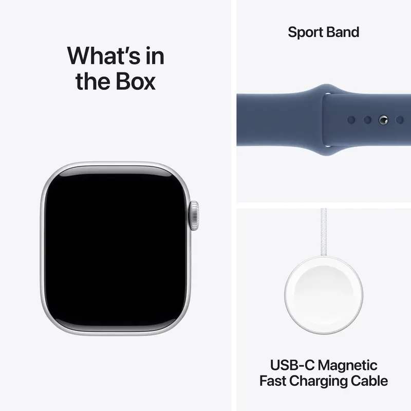 Apple Watch Series 10 GPS 42mm Silver Aluminium Case with Denim Sport Band - M/L фото