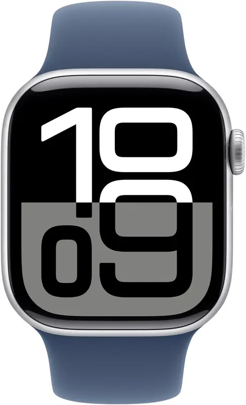 Apple Watch Series 10 GPS 42mm Silver Aluminium Case with Denim Sport Band - M/L фото