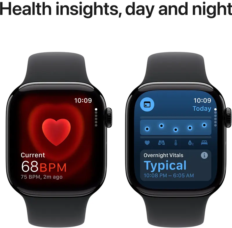 Apple Watch Series 10 GPS 42mm Jet Black Aluminium Case with Black Sport Band - M/L фото