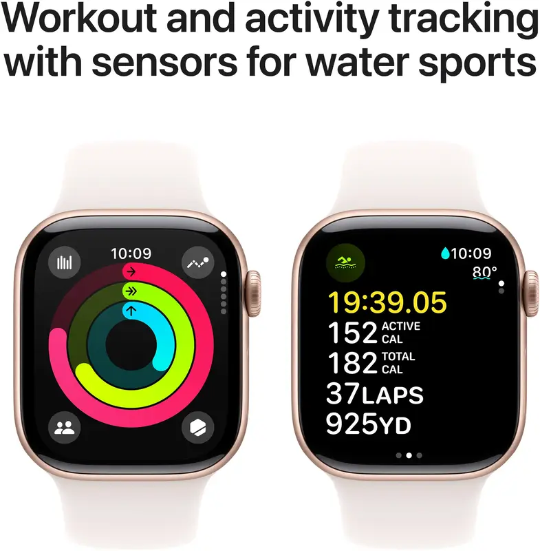 Apple Watch Series 10 GPS 42mm Rose Gold Aluminium Case with Light Blush Sport Band - M/L фото