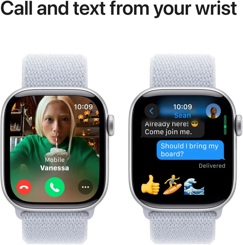 Apple Watch Series 10 GPS 42mm Silver Aluminium Case with Blue Cloud Sport Loop фото