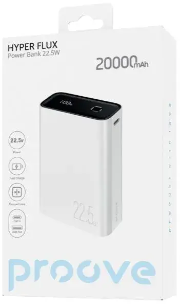 Павербанк Proove Hyper Flux 20000mAh 22.5W белый - фото - №2