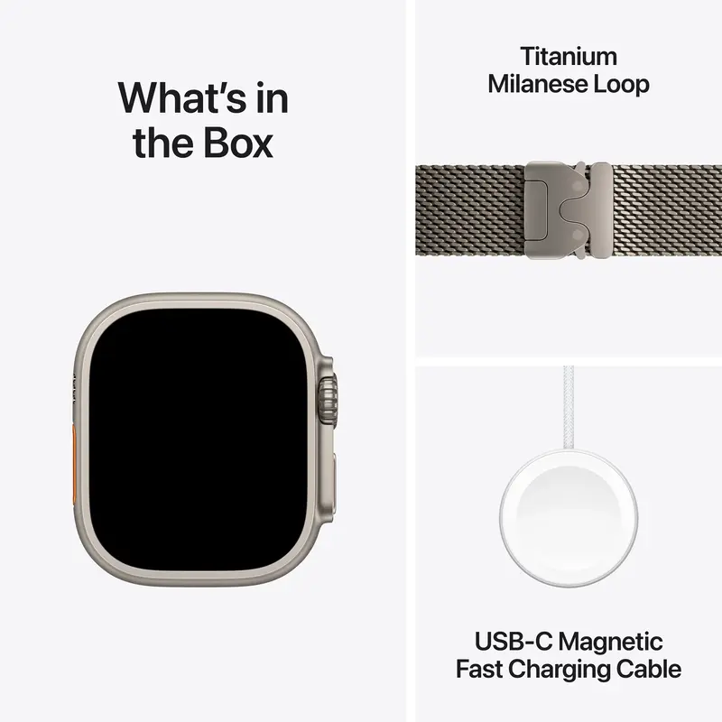 Apple Watch Ultra 2 GPS, 49mm Natural Titanium Case with Natural Titanium Milanese Loop -Medium - фото - №8