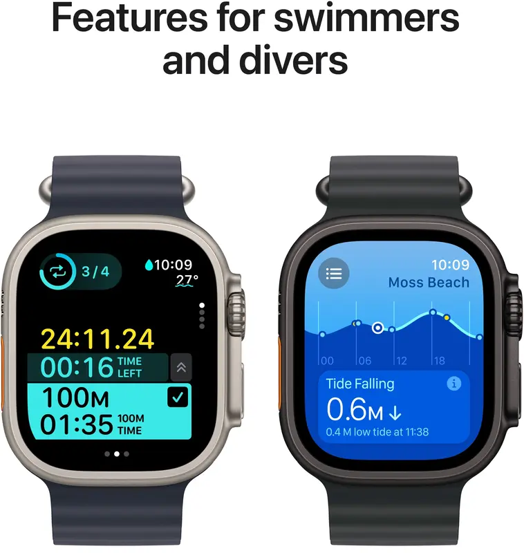 Apple Watch Ultra 2 GPS, 49mm Natural Titanium Case with Natural Titanium Milanese Loop -Medium - фото - №4
