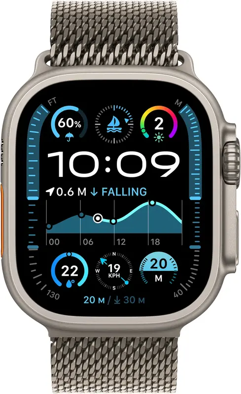 Apple Watch Ultra 2 GPS, 49mm Natural Titanium Case with Natural Titanium Milanese Loop -Medium - фото - №1