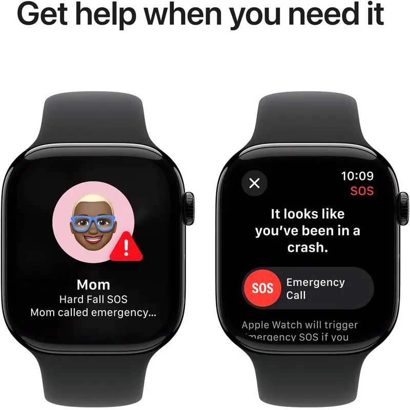 Apple Watch Series 10 GPS 46mm Jet Black Aluminium Case with Black Sport Band - S/M фото