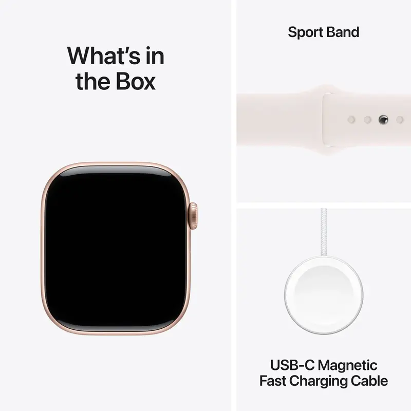 Apple Watch Series 10 GPS 46mm Rose Gold Aluminium Case with Light Blush Sport Band - M/L фото
