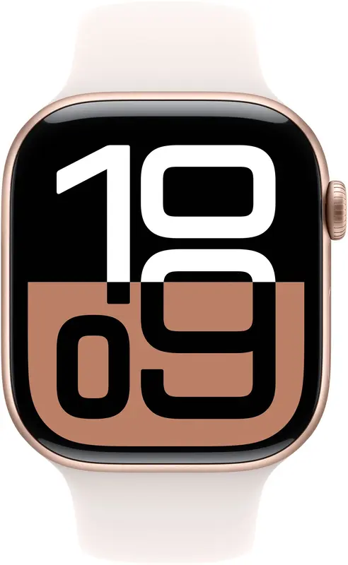 Apple Watch Series 10 GPS 46mm Rose Gold Aluminium Case with Light Blush Sport Band - M/L фото