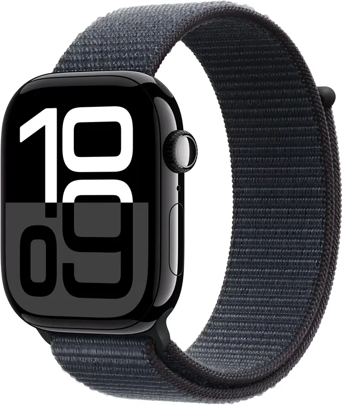 Apple Watch Series 10 GPS 46mm Jet Black Aluminium Case with Ink Sport Loop фото