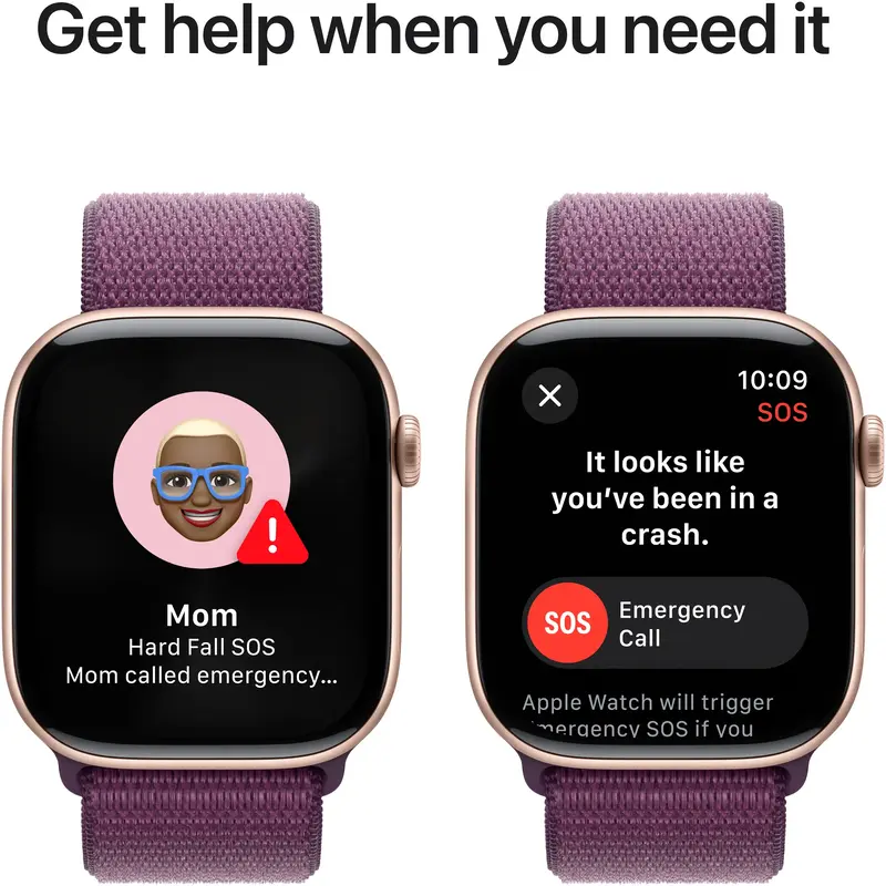 Apple Watch Series 10 GPS 46mm Rose Gold Aluminium Case with Plum Sport Loop - фото - №5