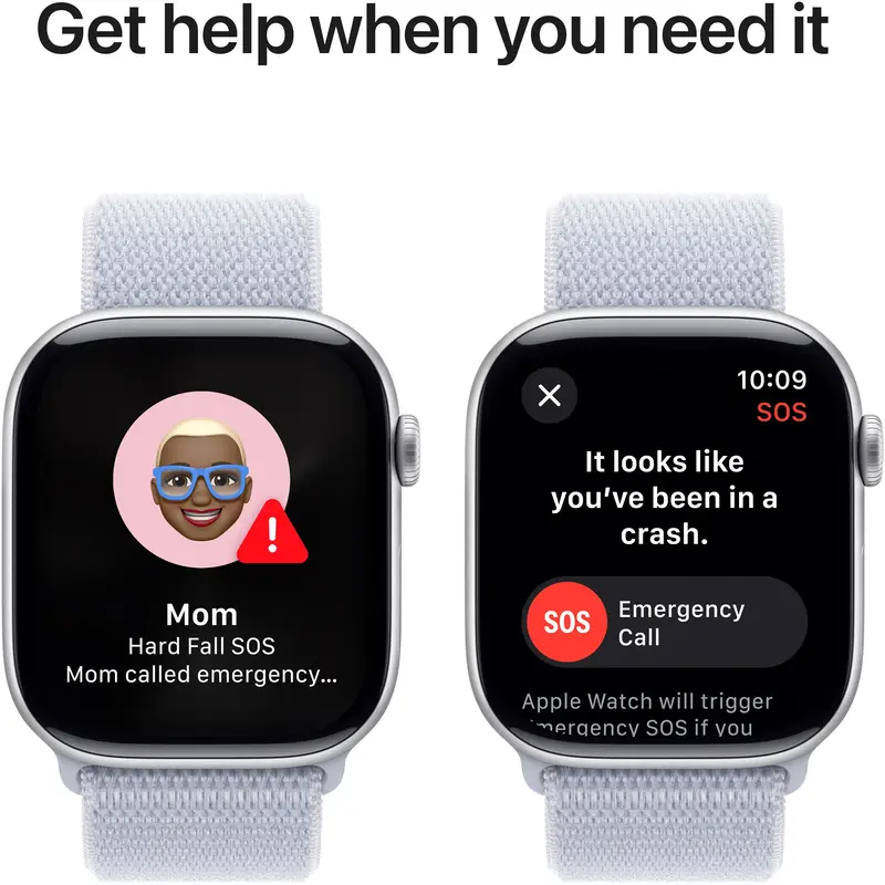 Apple Watch Series 10 GPS 46mm Silver Aluminium Case with Blue Cloud Sport Loop фото