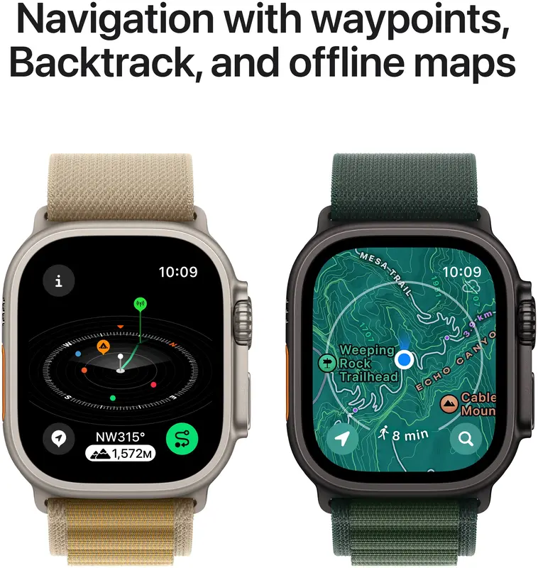 Apple Watch Ultra 2 GPS + Cellular, 49mm Black Titanium Case with Black Titanium Milanese Loop - L - фото - №5