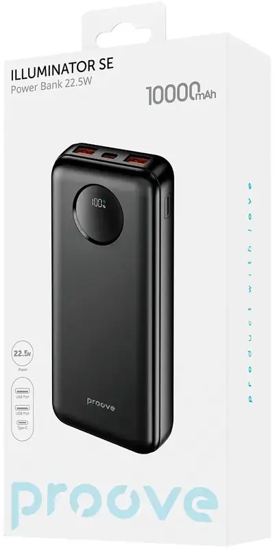 Порт.ЗП Proove Illuminator SE 10000mAh 22.5W чорний фото