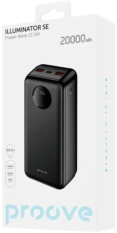 Порт.ЗП Proove Illuminator SE 20000mAh 22.5W чорний фото