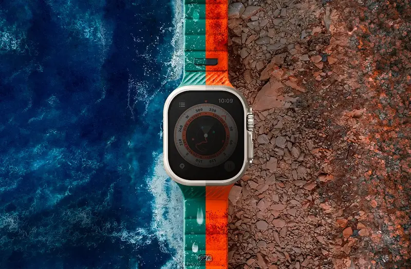 Ремешок для Apple Watch 49/45/44/42 мм Uniq Stride FKM Rubber Strap (Midnight black) фото