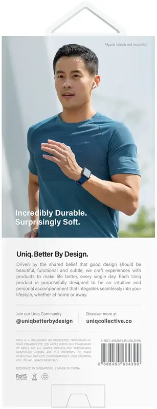 Ремешок для Apple Watch 49/45/44/42 мм Uniq Linus Airosoft Silicone Strap (Lime green) фото