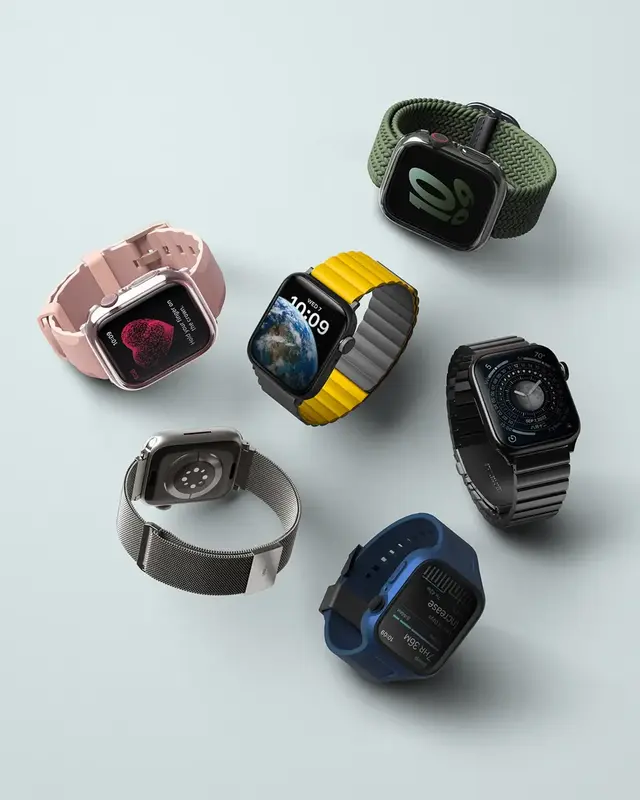 Ремінець для Apple Watch 49/45/44/42 мм Uniq Linus Airosoft Silicone Strap (Nautical blue) - фото - №1