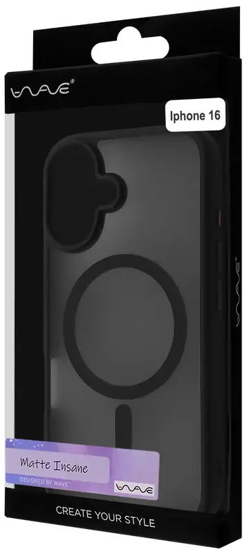 Чохол для iPhone 16 WAVE Matte Insane Case with Magnetic Ring (black) - фото - №4