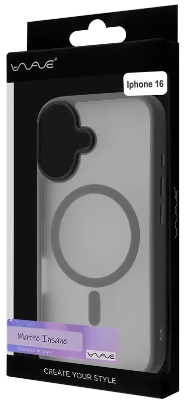 Чохол для iPhone 16 WAVE Matte Insane Case with Magnetic Ring (gray) - фото - №4