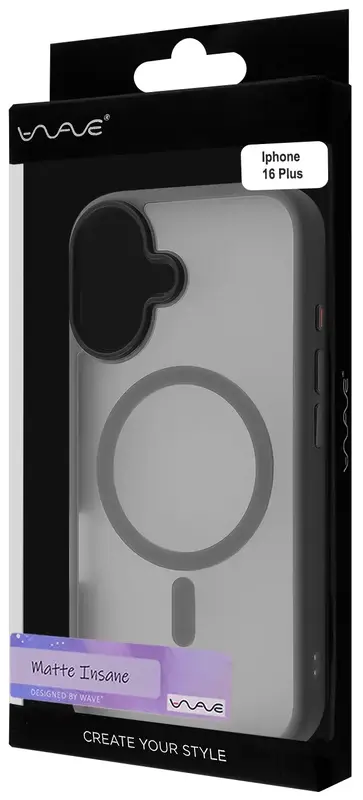 Чохол для iPhone 16 Plus WAVE Matte Insane Case with Magnetic Ring (gray) - фото - №4