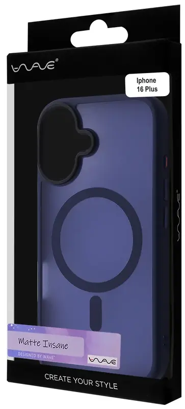 Чохол для iPhone 16 Plus WAVE Matte Insane Case with Magnetic Ring (midnight blue) - фото - №4