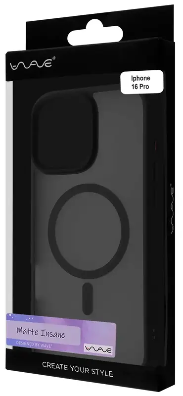Чохол для iPhone 16 Pro WAVE Matte Insane Case with Magnetic Ring (black) - фото - №4