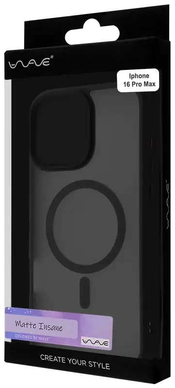 Чохол для iPhone 16 Pro Max WAVE Matte Insane Case with Magnetic Ring (black) - фото - №4